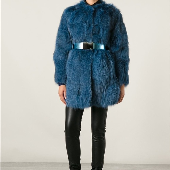 Parosh Blue Fox Fur Coat - Picture 3 of 3